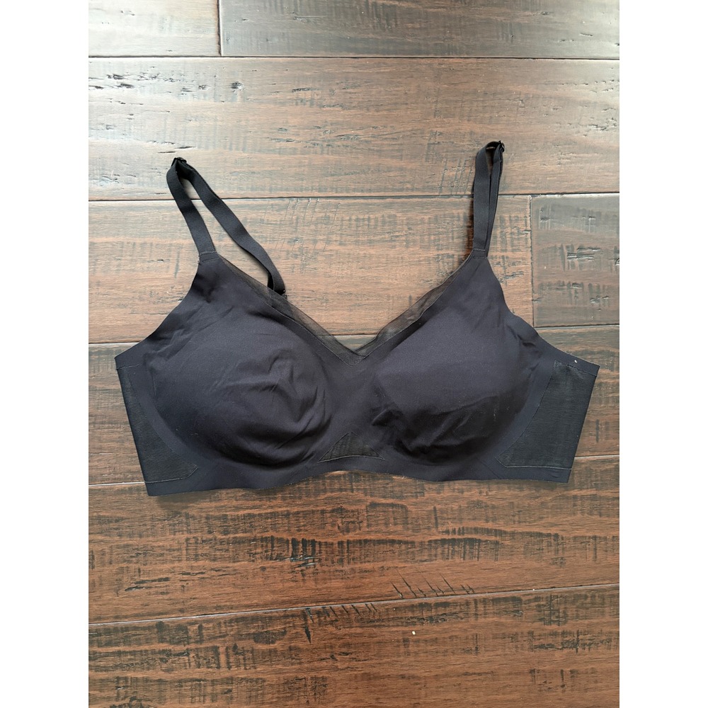 Honeylove V-Neck Bra Shadow Black Mesh Wireless Support XL lightweight - Picture 6 of 6